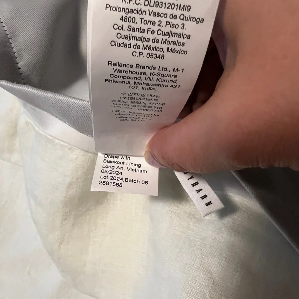 NWT Pottery Barn 100% linen Blackout Curtain Ivory